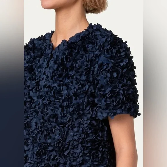 Akris Punto New Lasercut Flower Petal Appliqué Jacket In Ink Size US 4 $1,390.00